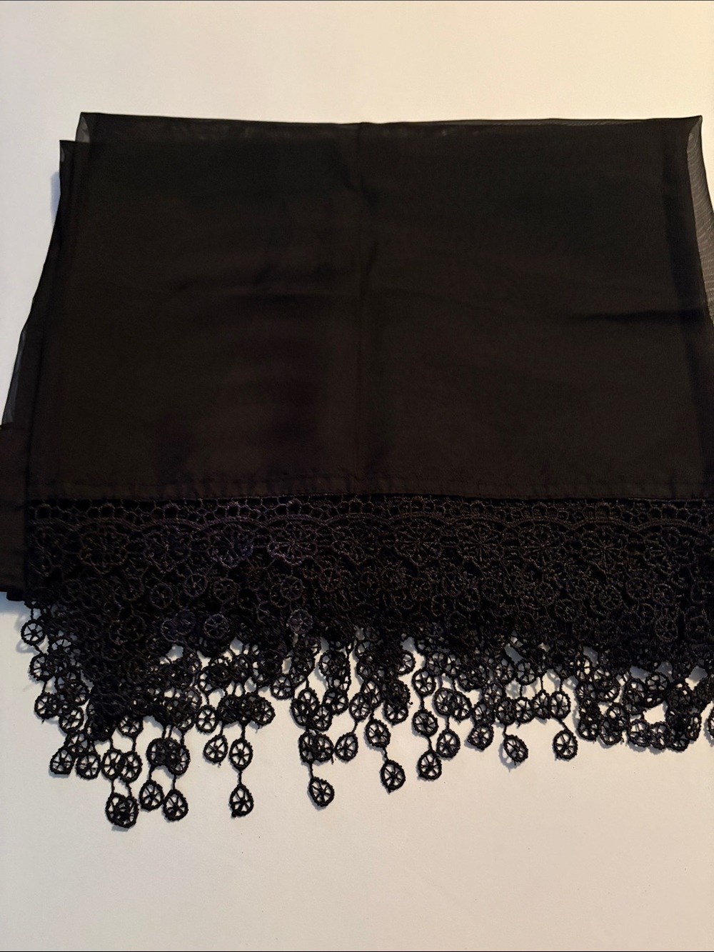 Mainstays Black Fabric Sheer Label Valance (4 Total)